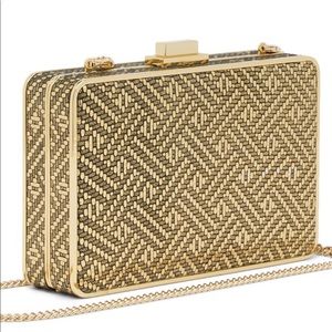 Michael Kors Gold Metallic Box Clutch